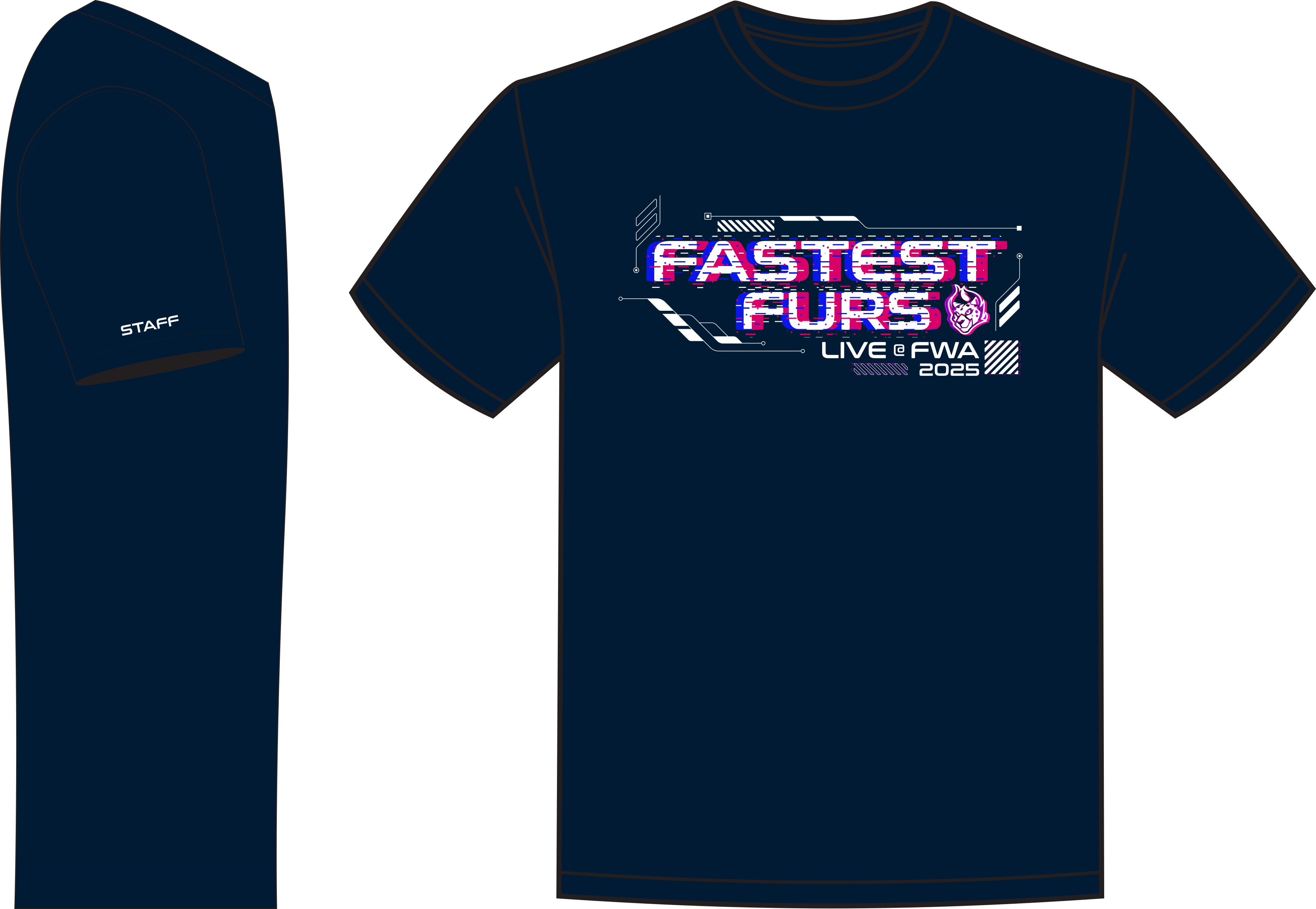 Fastest Furs FWA 2025 Event Shirt VOLUNTEER (Black Shirt)