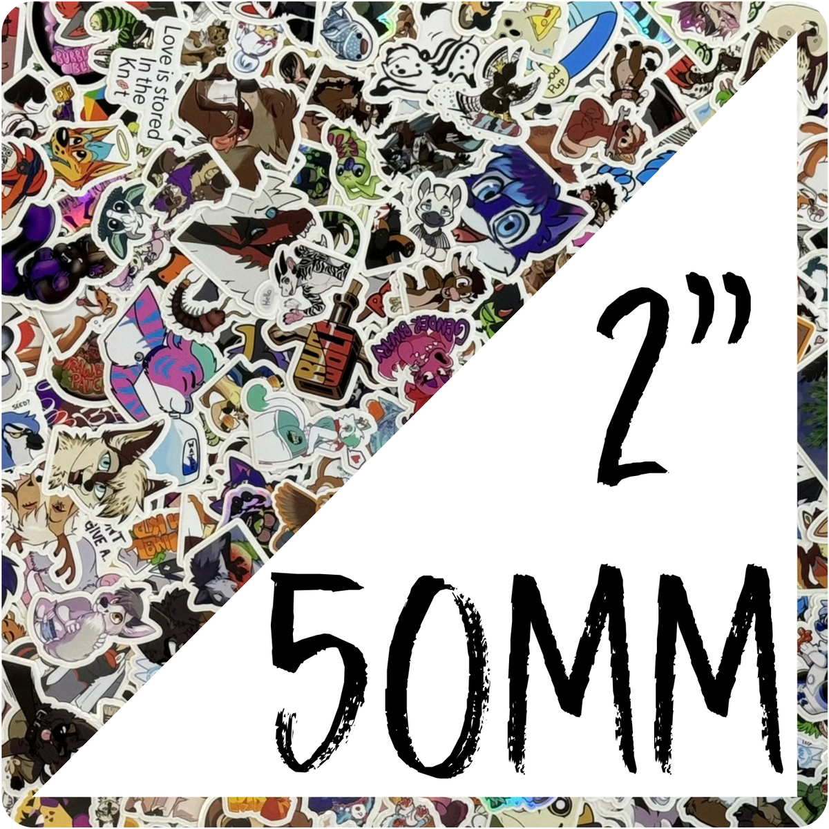 50 Text Sticker Vinyl Stickers 50mm