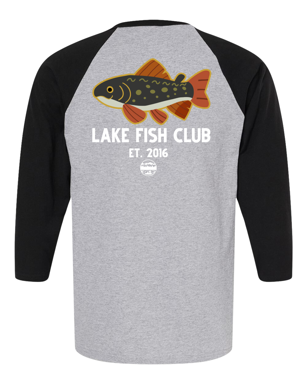 Lake Fish Club M&O Raglan Baseball 3/4 Shirt Grey/Black